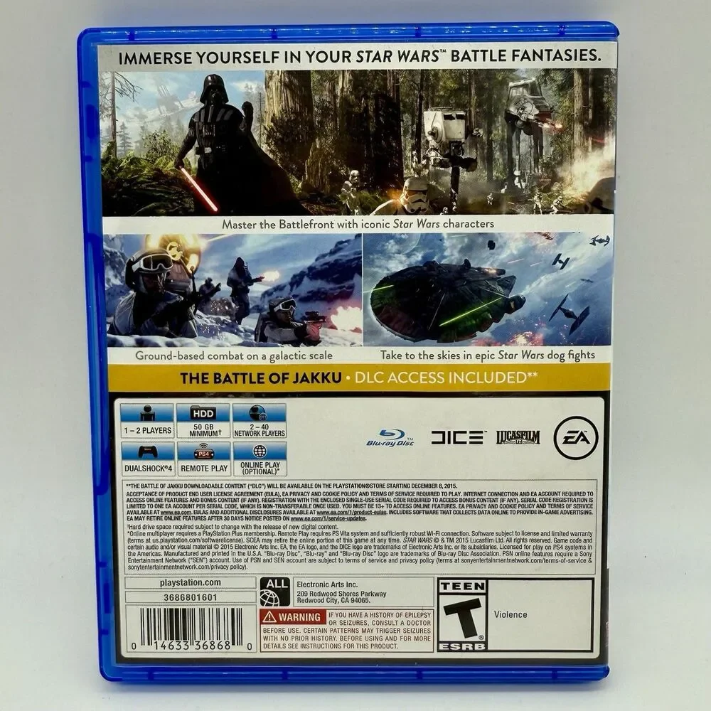 Star Wars: Battlefront (Sony‎ PlayStation 4 PS4, 2015) Game Case & Insert Tested
